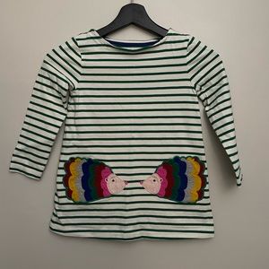 Mini Boden Hedgehog Green Striped Tunic